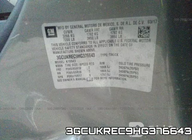3GCUKREC9HG376643 фото 10
