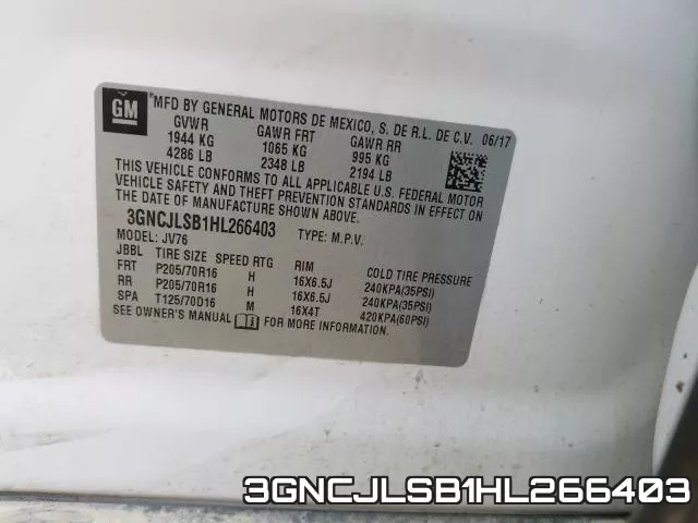 3GNCJLSB1HL266403 фото 2
