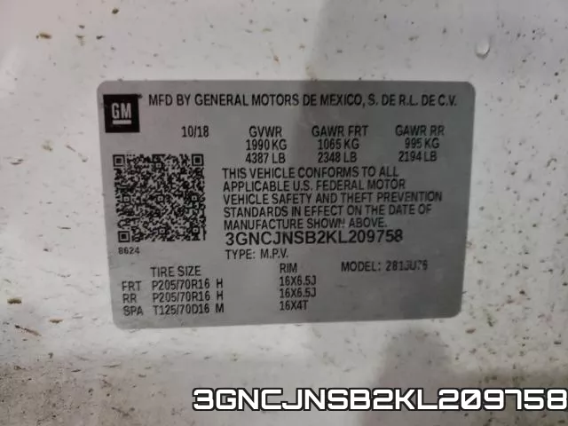3GNCJNSB2KL209758 фото 2