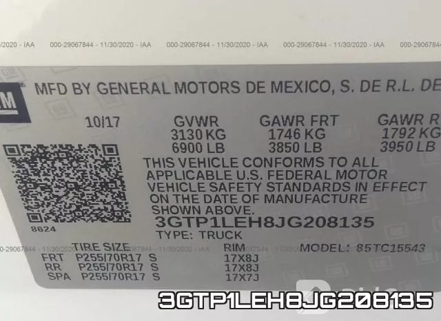 3GTP1LEH8JG208135 фото 10