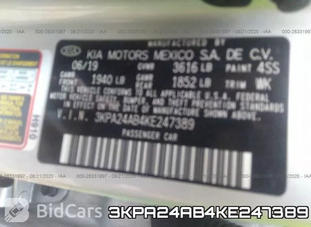 3KPA24AB4KE247389 фото 9