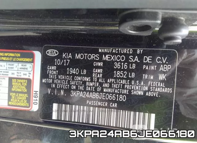 3KPA24AB6JE066180 фото 9