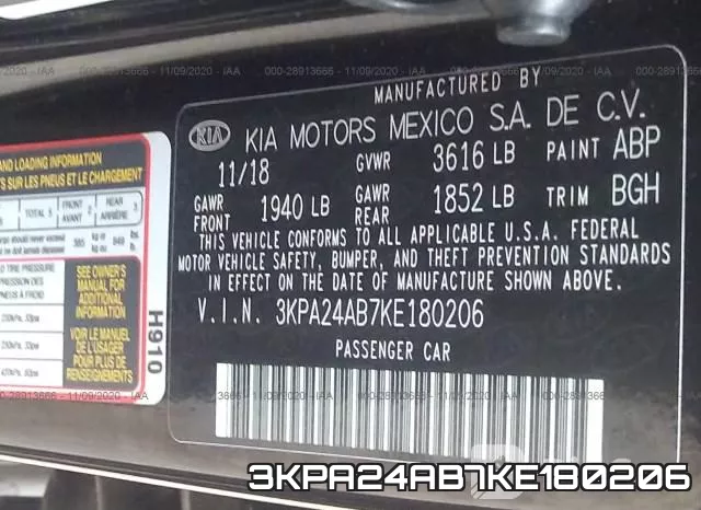 3KPA24AB7KE180206 фото 10