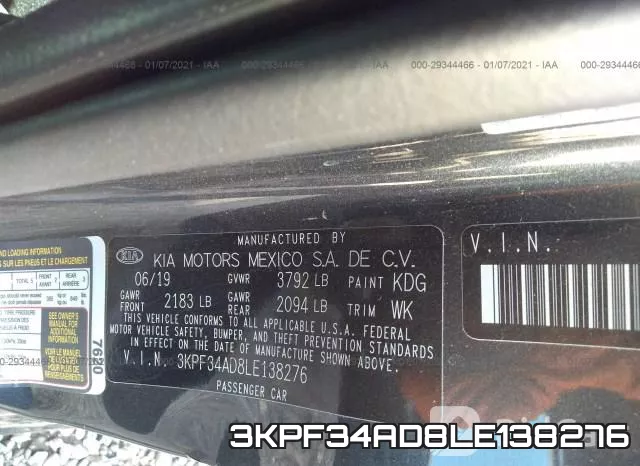 3KPF34AD8LE138276 фото 8