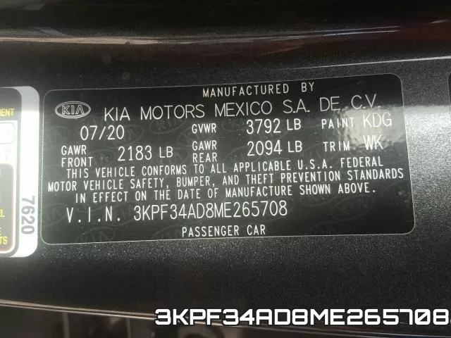 3KPF34AD8ME265708 фото 2