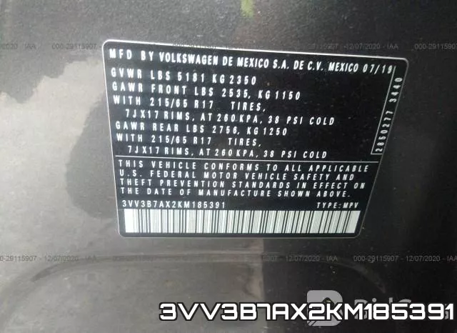 3VV3B7AX2KM185391 фото 9