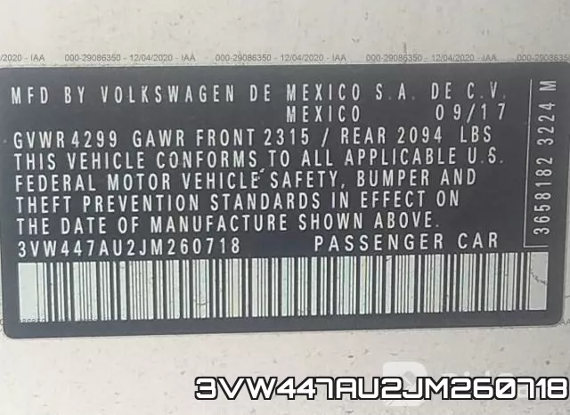 3VW447AU2JM260718 фото 7