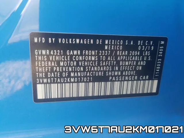 3VW6T7AU2KM017021 фото 2