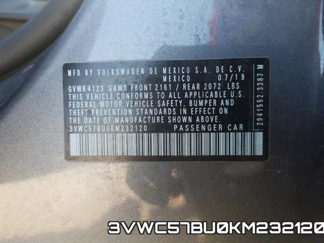 3VWC57BU0KM232120 фото 2