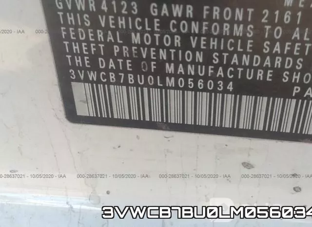 3VWCB7BU0LM056034 фото 9