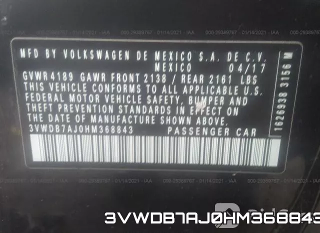 3VWDB7AJ0HM368843 фото 9
