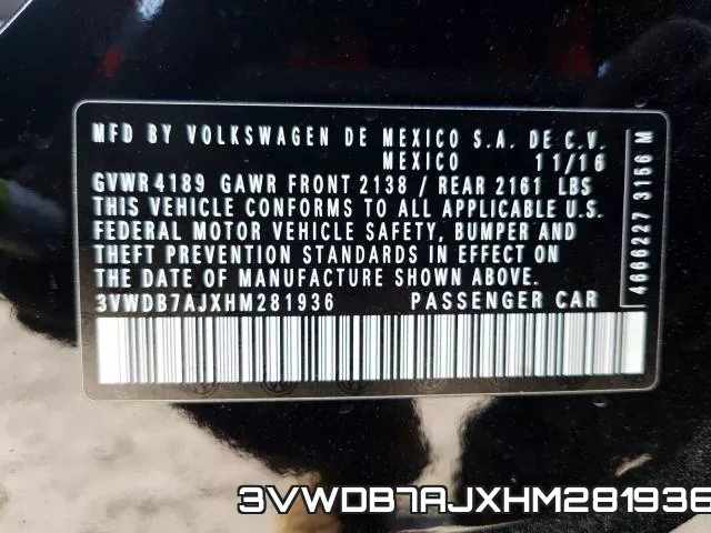 3VWDB7AJXHM281936 фото 2