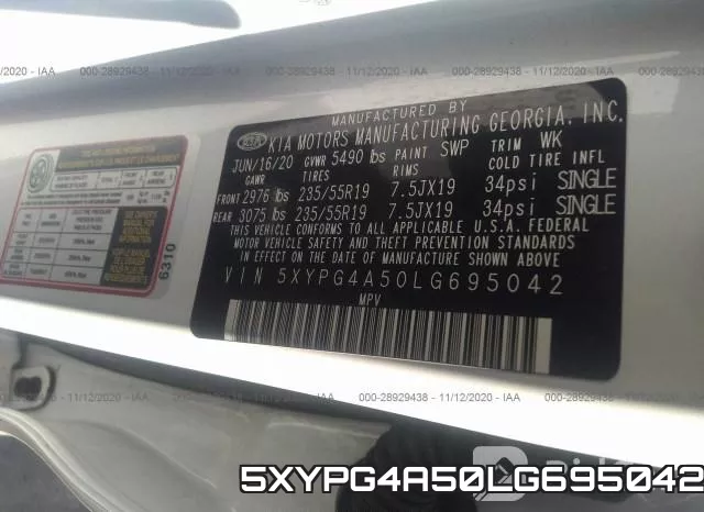 5XYPG4A50LG695042 фото 9