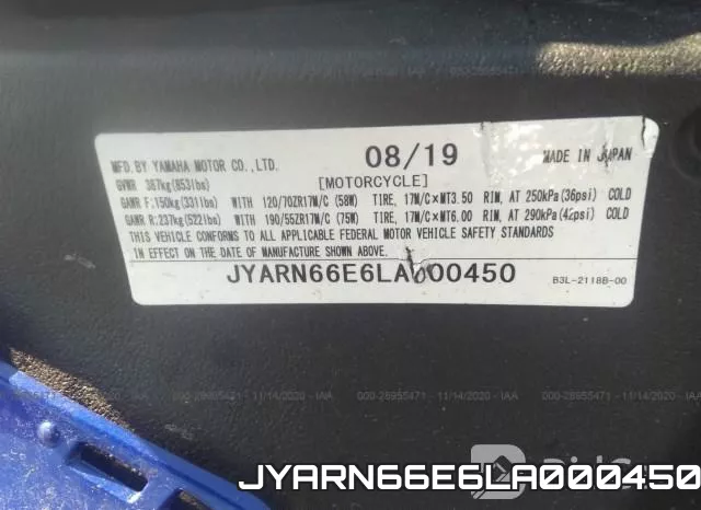 JYARN66E6LA000450 фото 2