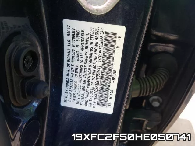 19XFC2F50HE050741 фото 2