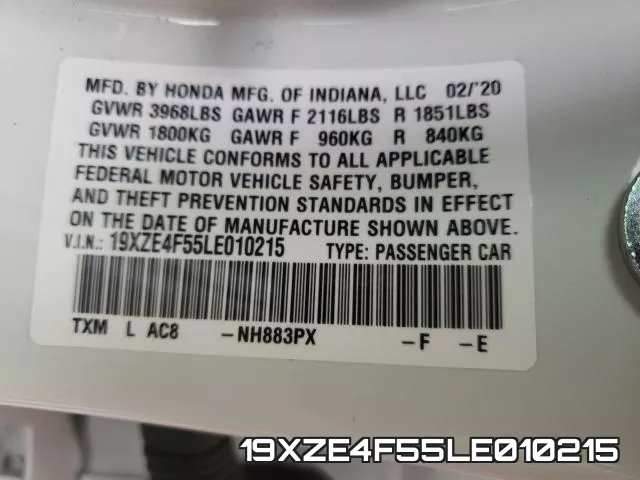 19XZE4F55LE010215 фото 2