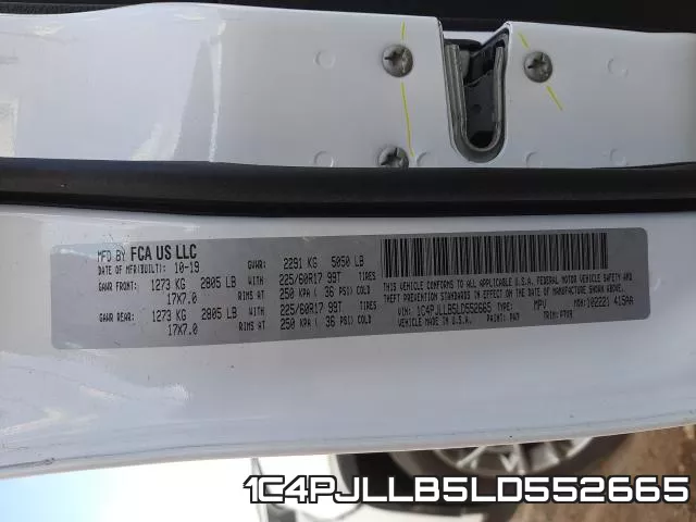 1C4PJLLB5LD552665 фото 2