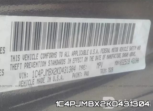 1C4PJMBX2KD431304 фото 9