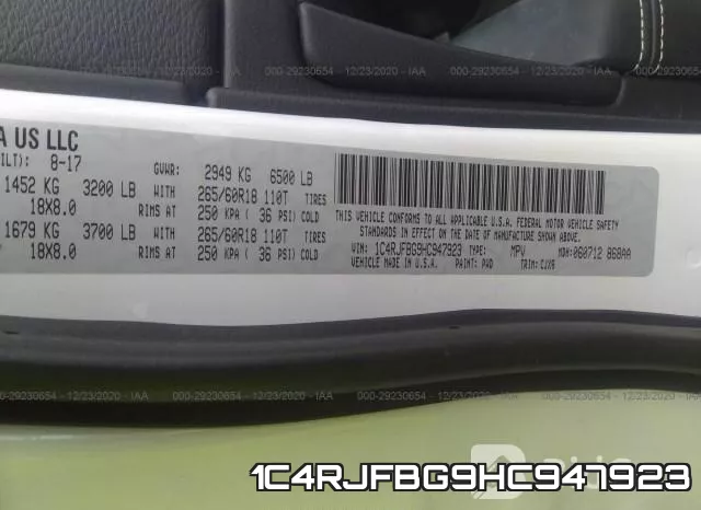 1C4RJFBG9HC947923 фото 9