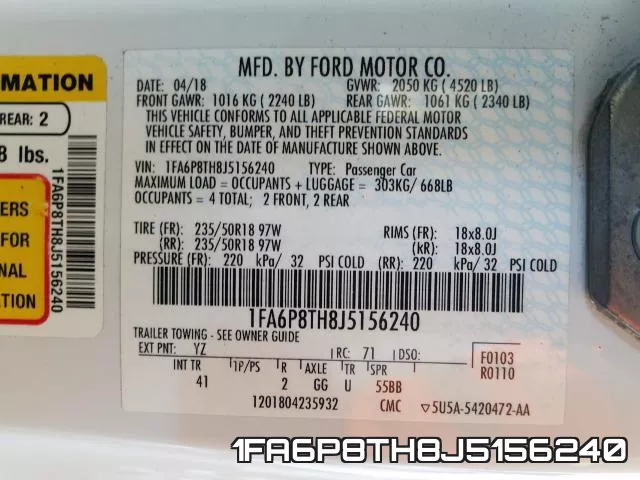 1FA6P8TH8J5156240 фото 2