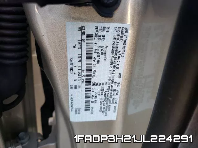1FADP3H21JL224291 фото 2