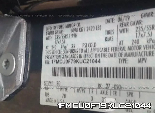 1FMCU0F79KUC21044 фото 9