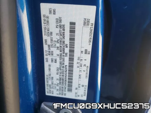 1FMCU0G9XHUC52375 фото 2
