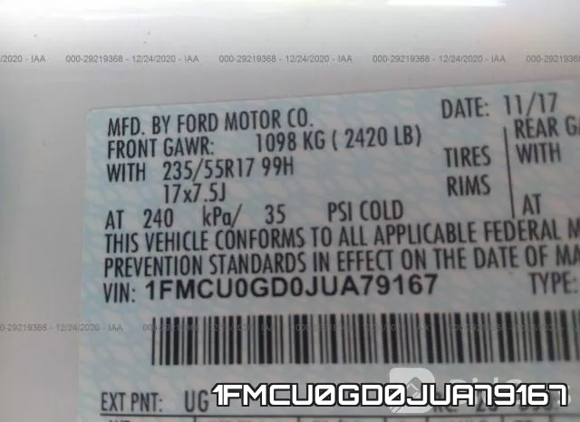 1FMCU0GD0JUA79167 фото 10