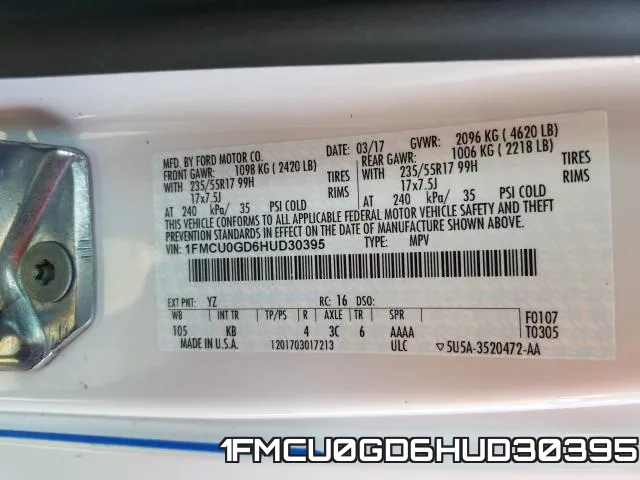 1FMCU0GD6HUD30395 фото 2