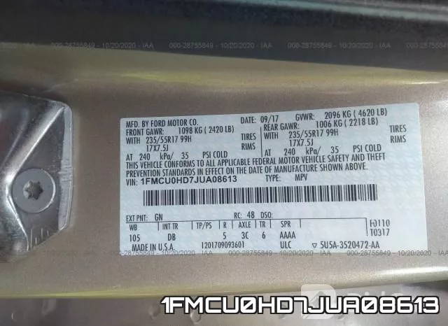 1FMCU0HD7JUA08613 фото 8