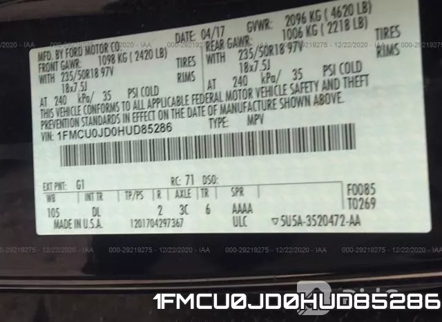 1FMCU0JD0HUD85286 фото 8