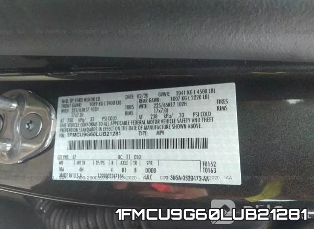 1FMCU9G60LUB21281 фото 10
