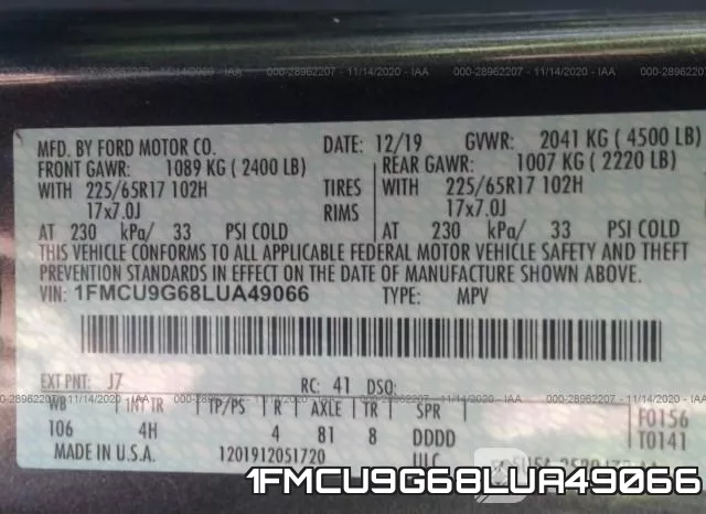 1FMCU9G68LUA49066 фото 10