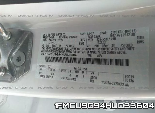 1FMCU9G94HUD33604 фото 9