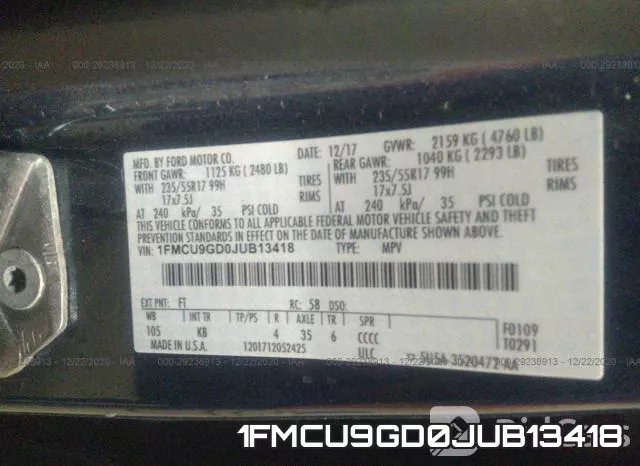 1FMCU9GD0JUB13418 фото 10