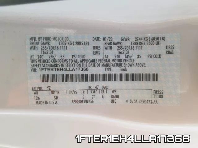1FTER1EH4LLA17368 фото 2