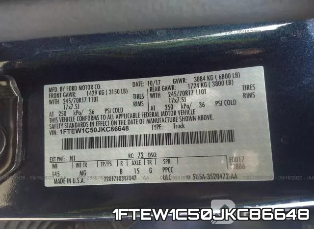 1FTEW1C50JKC86648 фото 10