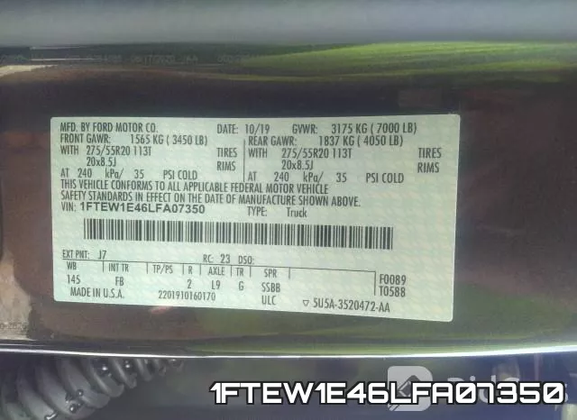 1FTEW1E46LFA07350 фото 9