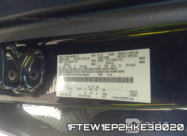 1FTEW1EP2HKE38020 фото 9