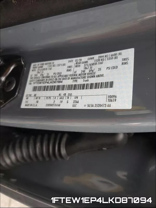 1FTEW1EP4LKD87094 фото 2