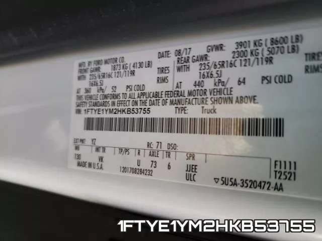1FTYE1YM2HKB53755 фото 2
