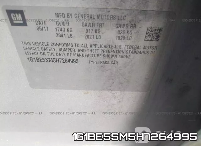 1G1BE5SM5H7264995 фото 10