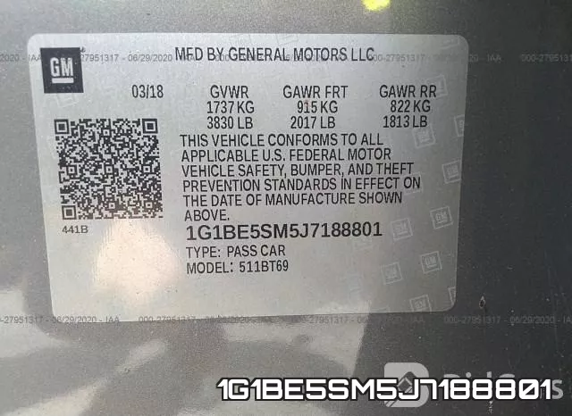 1G1BE5SM5J7188801 фото 7