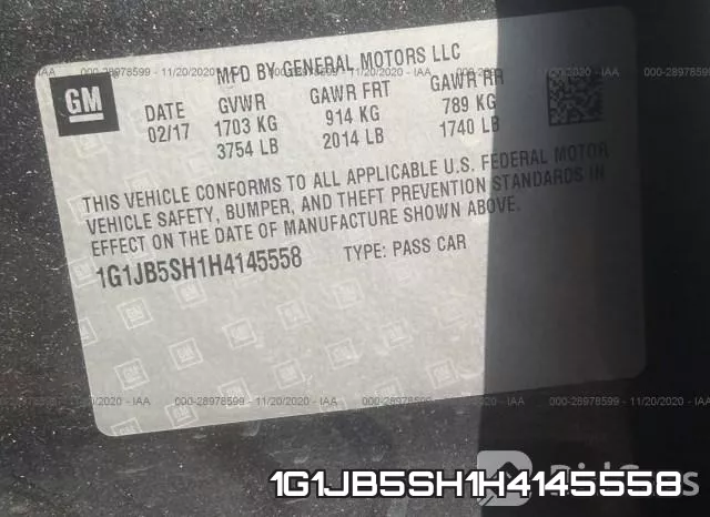 1G1JB5SH1H4145558 фото 9