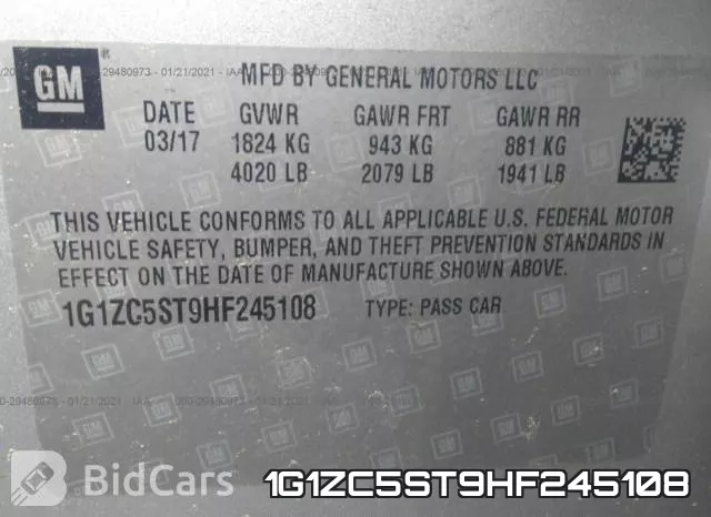 1G1ZC5ST9HF245108 фото 9