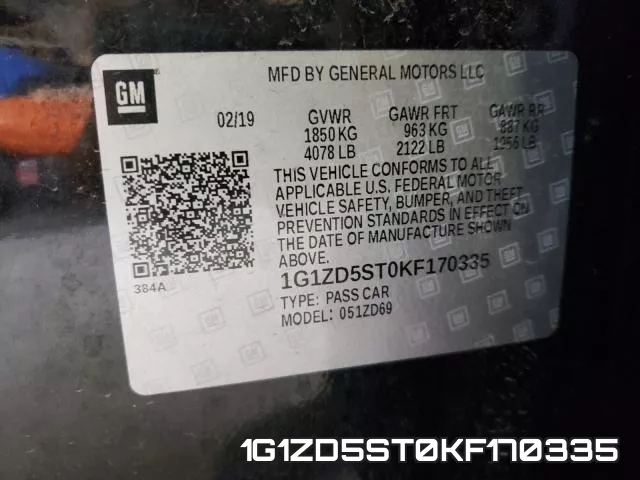 1G1ZD5ST0KF170335 фото 2