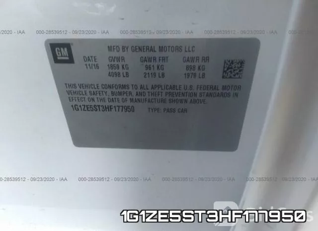 1G1ZE5ST3HF177950 фото 9