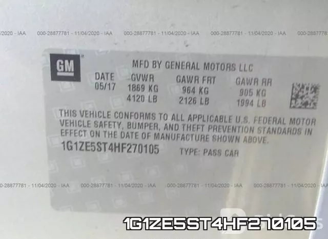 1G1ZE5ST4HF270105 фото 10