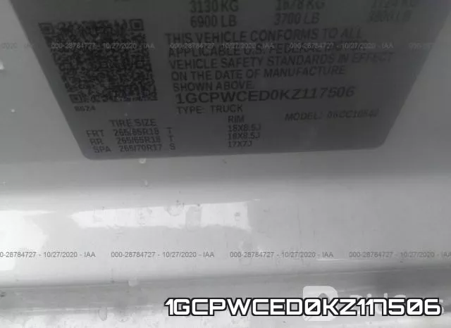 1GCPWCED0KZ117506 фото 10