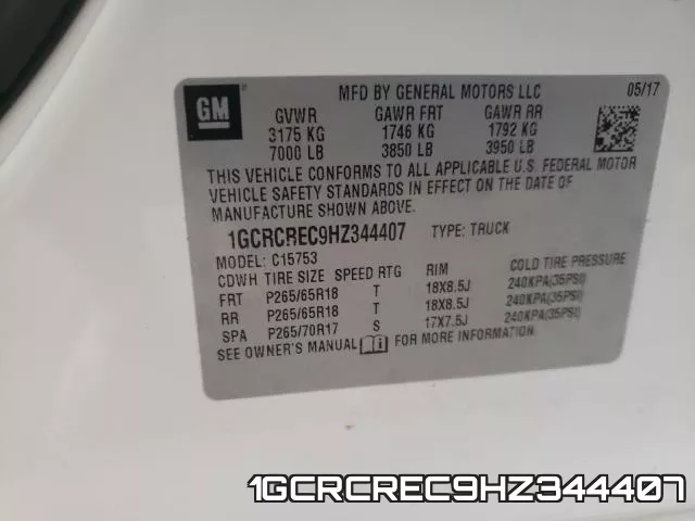 1GCRCREC9HZ344407 фото 2